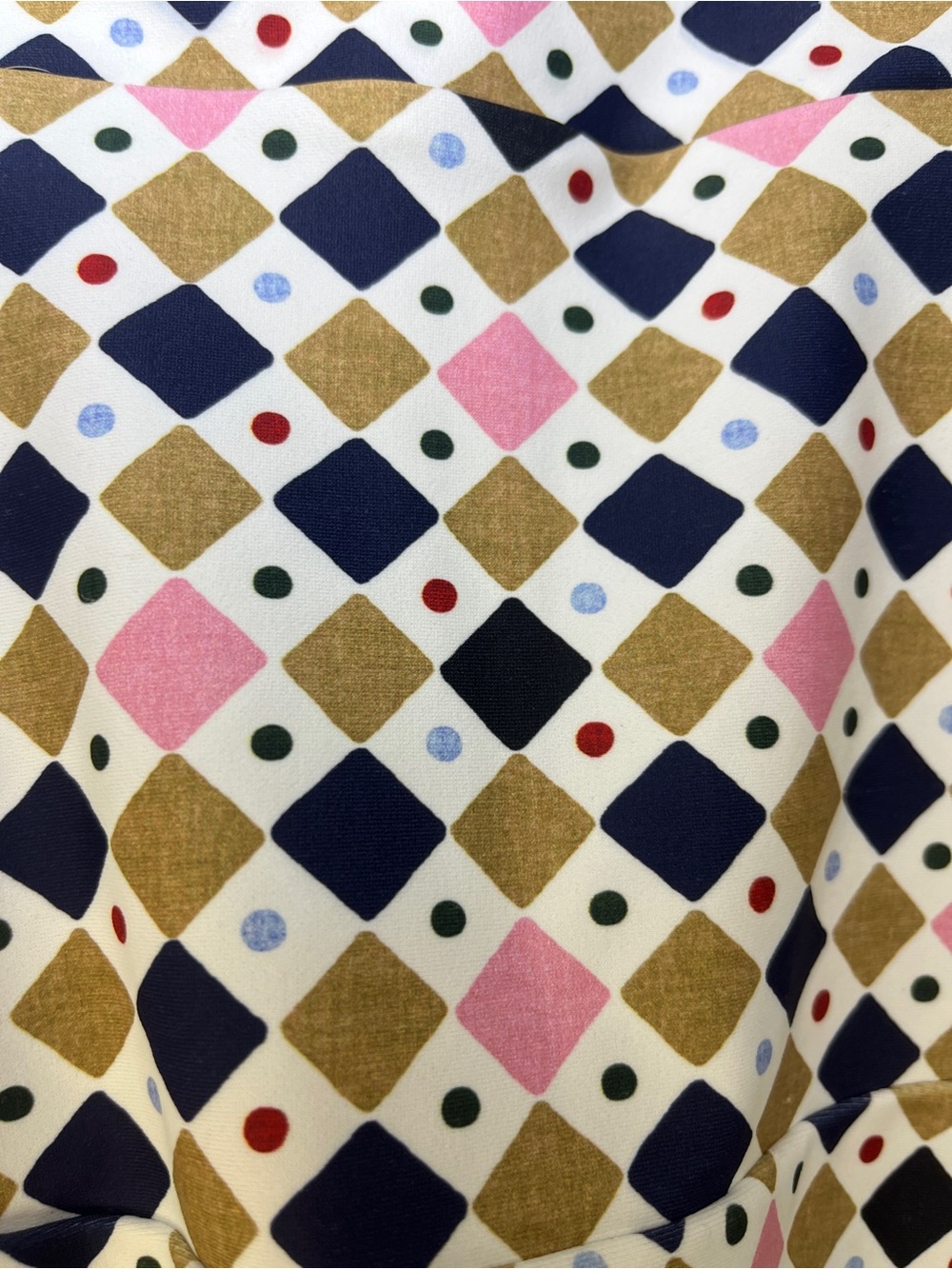 Smith & Quinn Molly Diamond-Print Tennis Mini Skirt White Sage Navy Pink SZ M - Picture 4 of 6